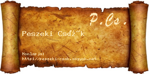 Peszeki Csák névjegykártya